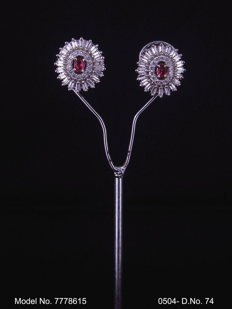 Cubic Zirconia Non-Dangling earrings - Style 2 - Amaara World