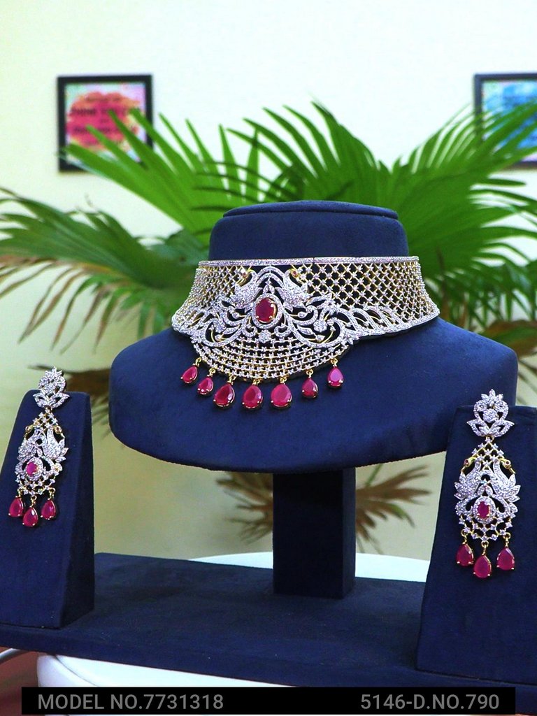 Choker Jewelry Set for Wedding Occasions - 7731315 - Color variant