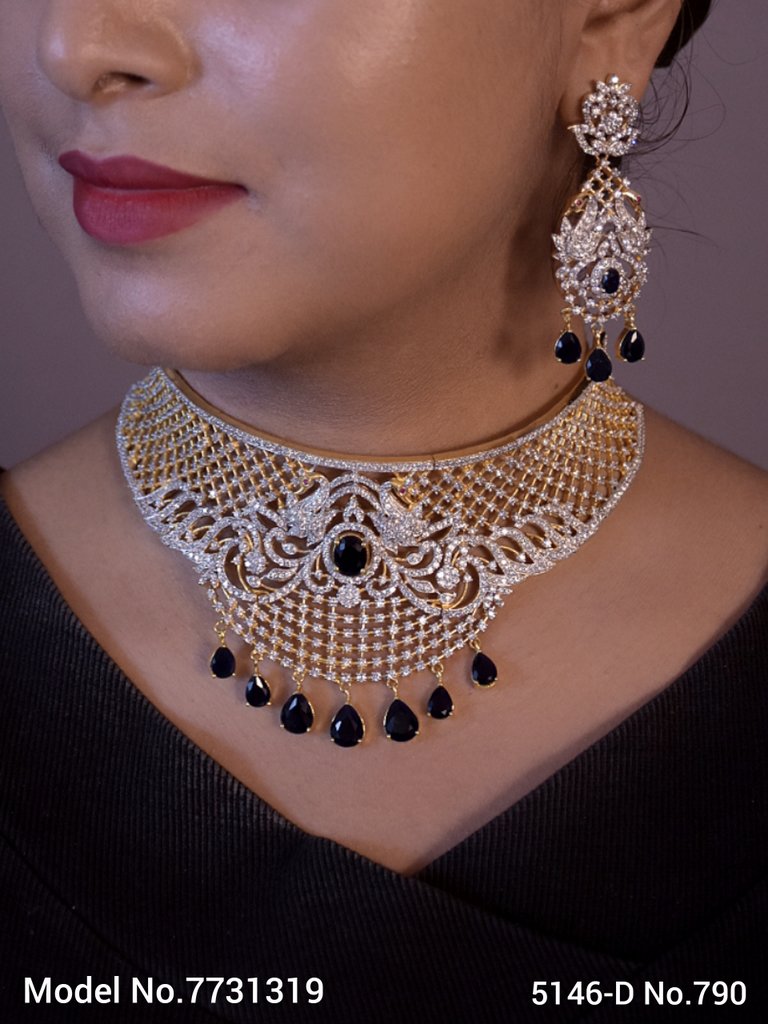 Choker Jewelry Set for Wedding Occasions - 7731315 - Color variant