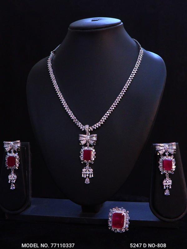 Classic Necklace | AD Jewellery | Handcrafted - Amaara World