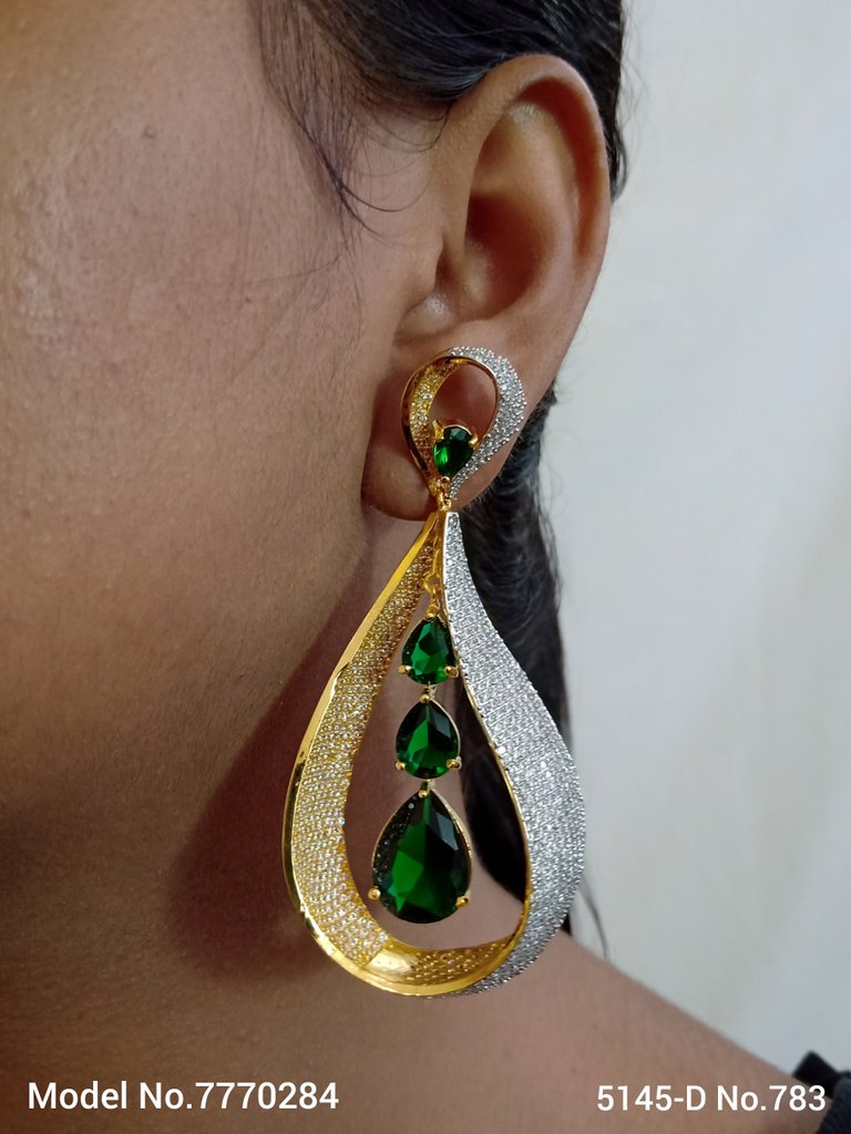 Cz Designer Long Earrings - Amaara World