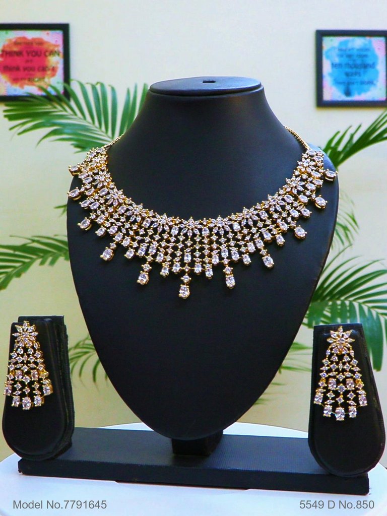 Fashion Necklace Set | Artificial Diamonds / Zircons - Amaara World