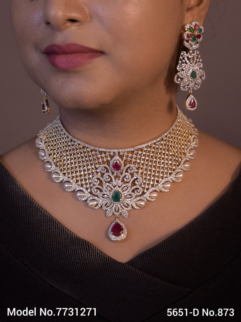 Wedding Jewellery Set for Brides / Gifts / Parties - 7731266 - Color variant