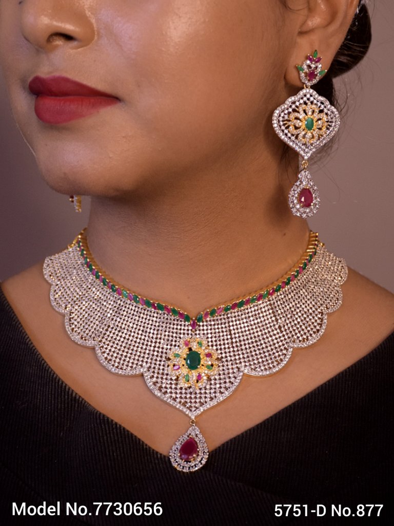 Choker Jewelry Set for Wedding Occasions - 7730655 - Color variant