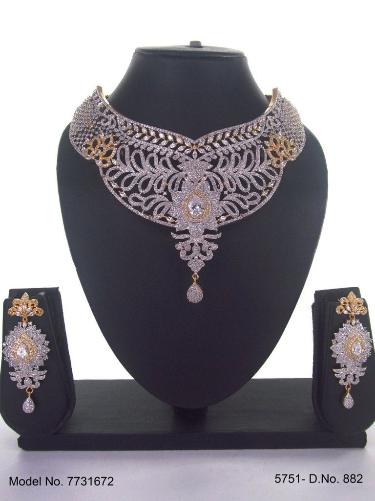 American Diamond Necklace Set - 7731672 - View 1