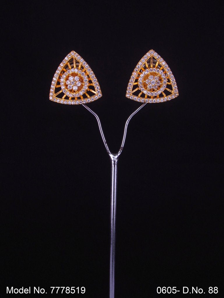 Cubic Zirconia Stud Earrings | American Diamond - Amaara World USA - SKU 7778519