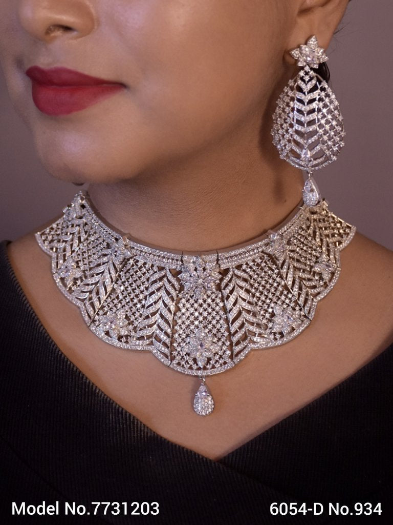 American Diamond Necklace Set - 7731203 - View 1