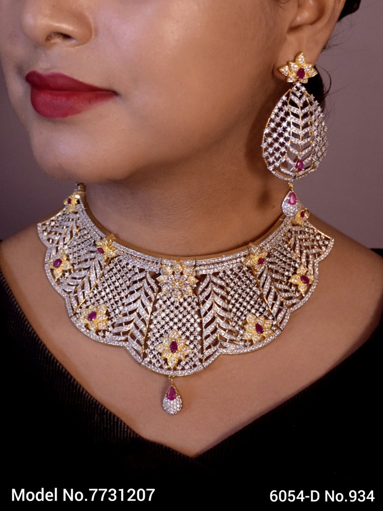 American Diamond Necklace Set - 7731203 - Color variant