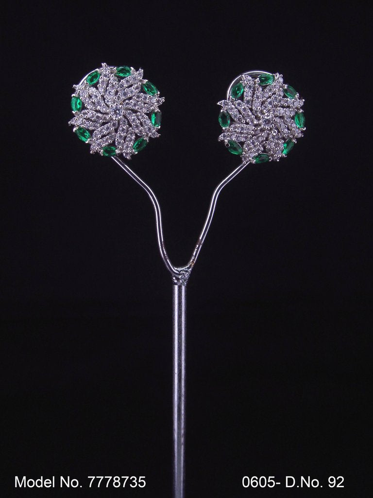 Cubic Zirconia Non-Dangling earrings - Style 4 - Amaara World