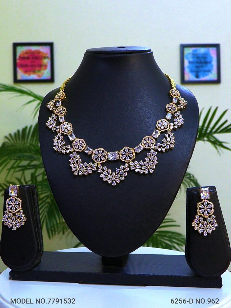 Traditional Design | American Diamond Jewelry Set - Amaara World
