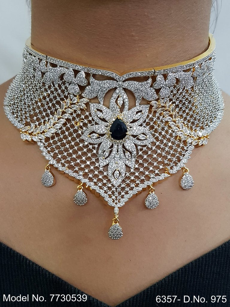 American Diamond Necklace Set - 7730539 - View 3