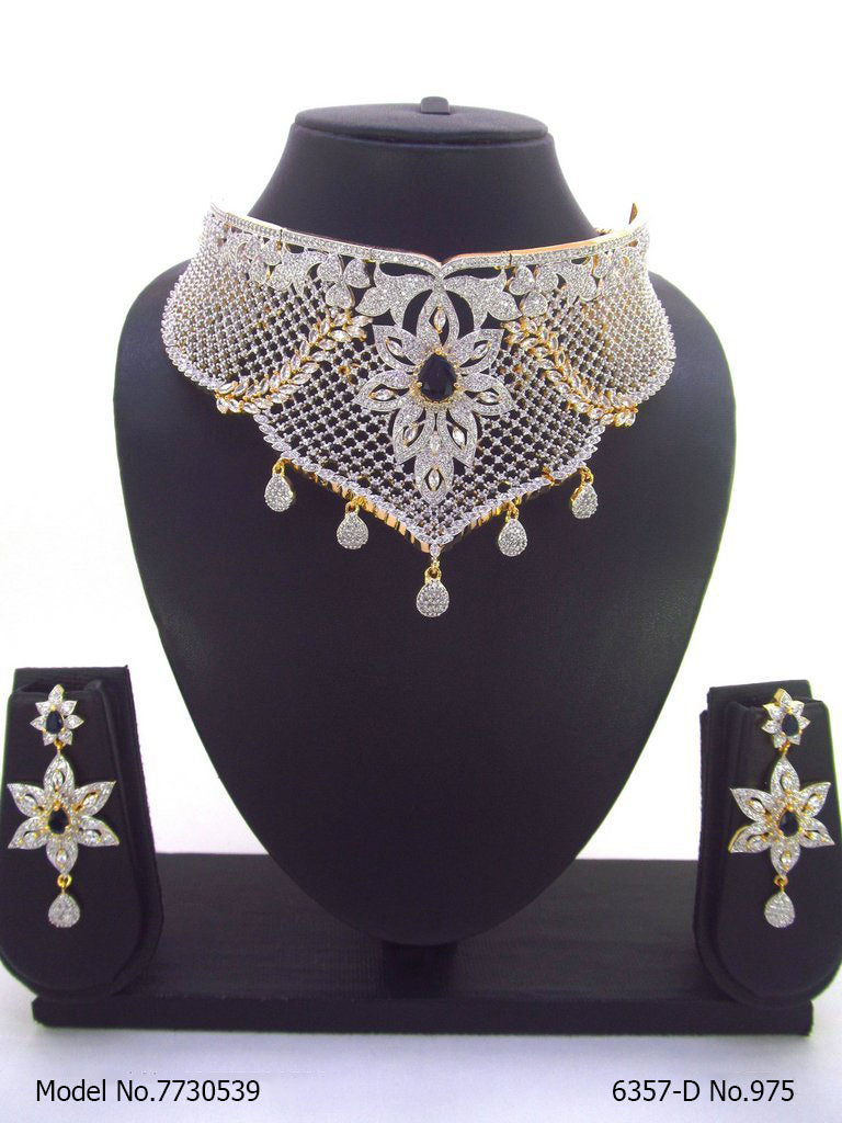 American Diamond Necklace Set - 7730539 - View 1