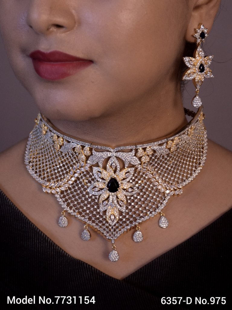 Articfical Diamond AD Necklace Set - 7731149 - Color variant