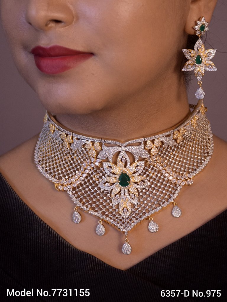 Articfical Diamond AD Necklace Set - 7731149 - Color variant