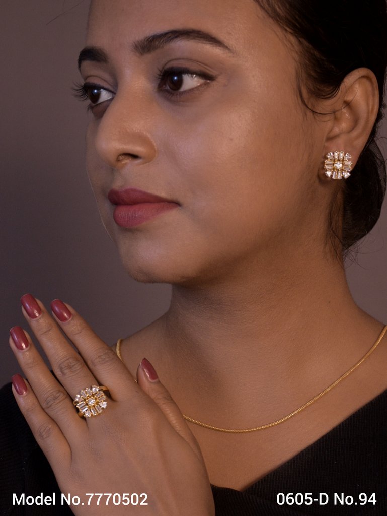 Earring With Finger Rings - View 2 - Amaara World