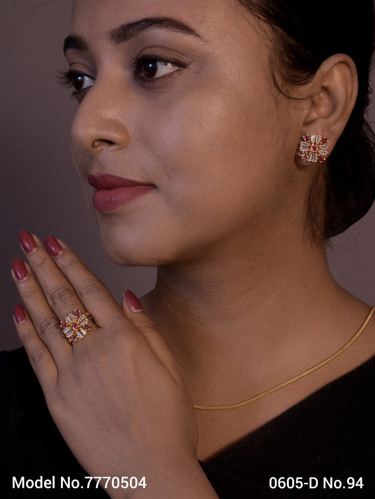 Earring With Finger Rings - View 2 - Amaara World