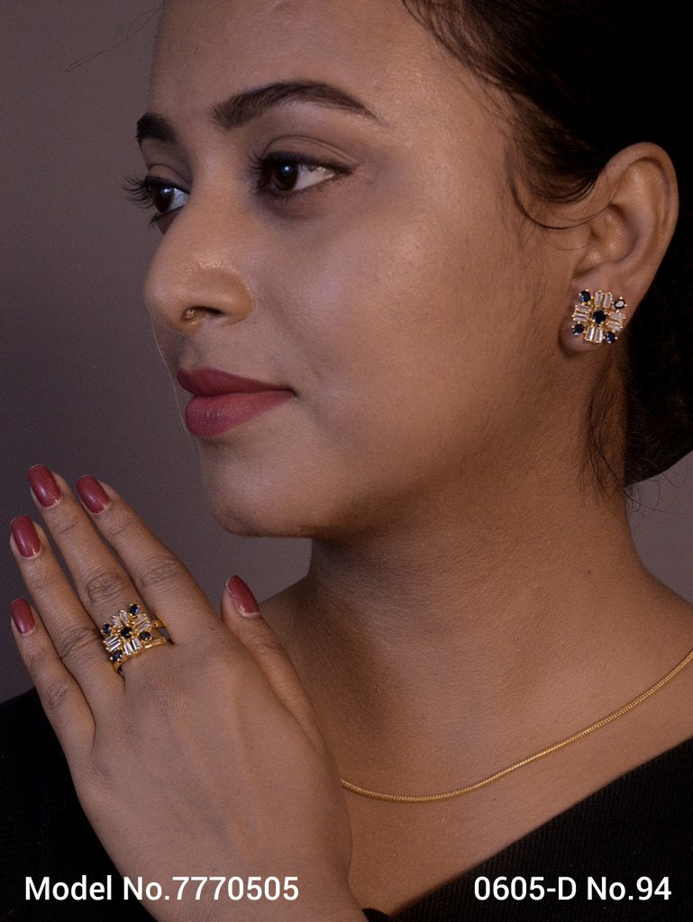 Earring With Finger Rings - View 2 - Amaara World