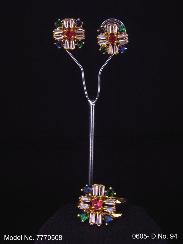 Earring With Finger Rings - View 2 - Amaara World