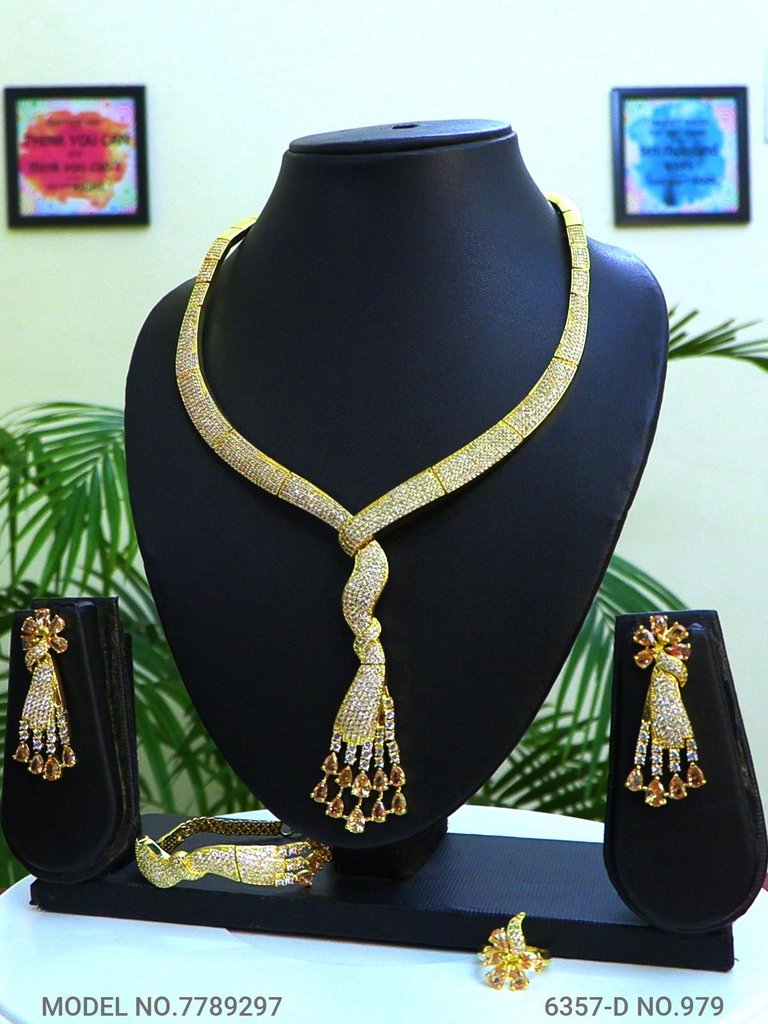 Traditional Design | American Diamond Jewelry Set - Amaara World