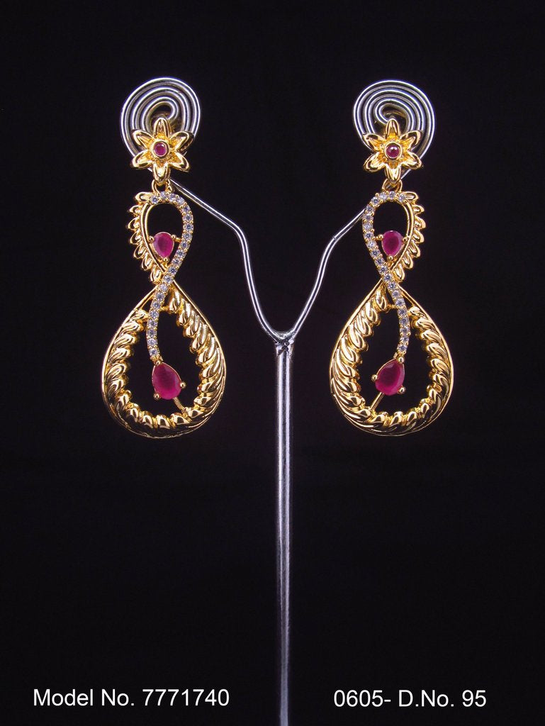 Cz Designer Long Earrings - Amaara World