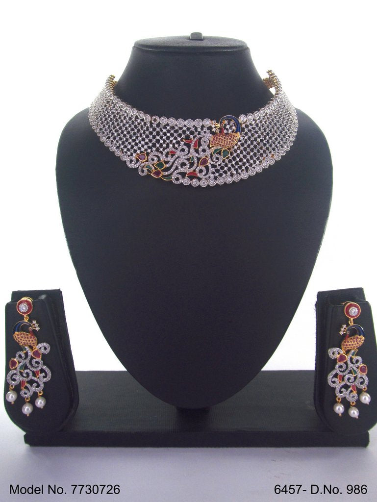 American Diamond Handcrafted Jewelry Set - 7730726 - View 2