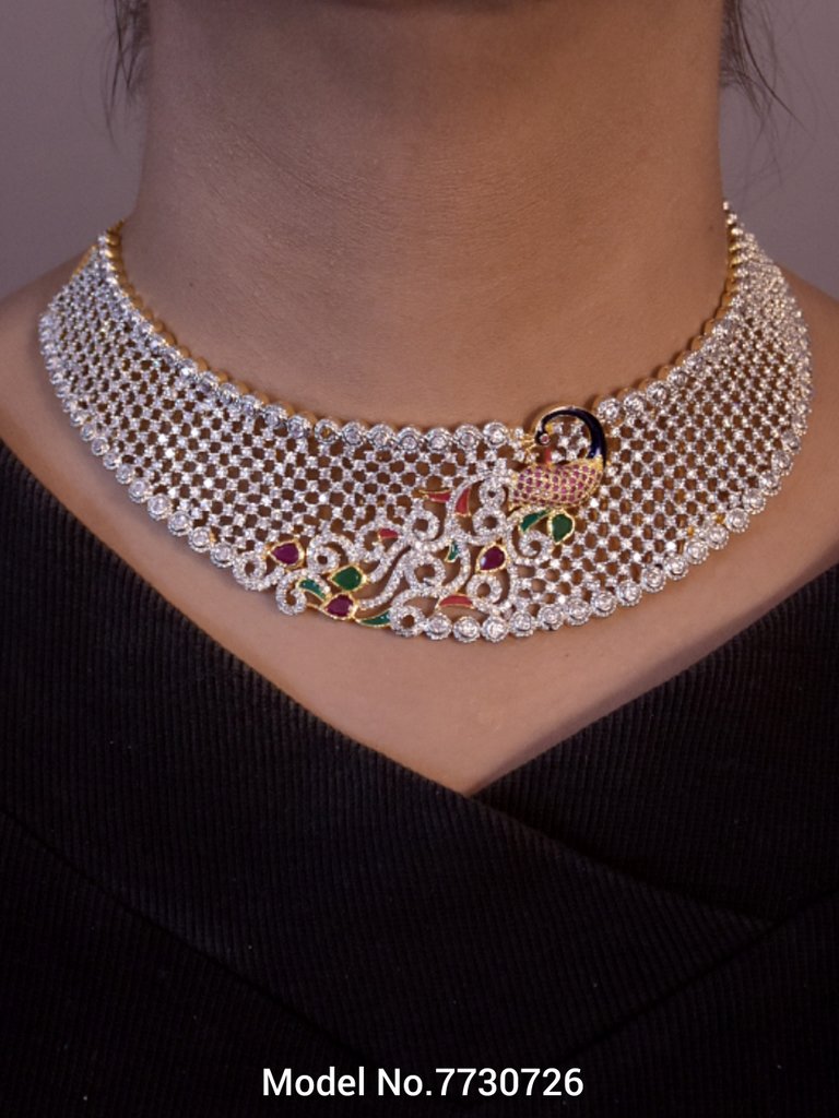 American Diamond Handcrafted Jewelry Set - 7730726 - View 3