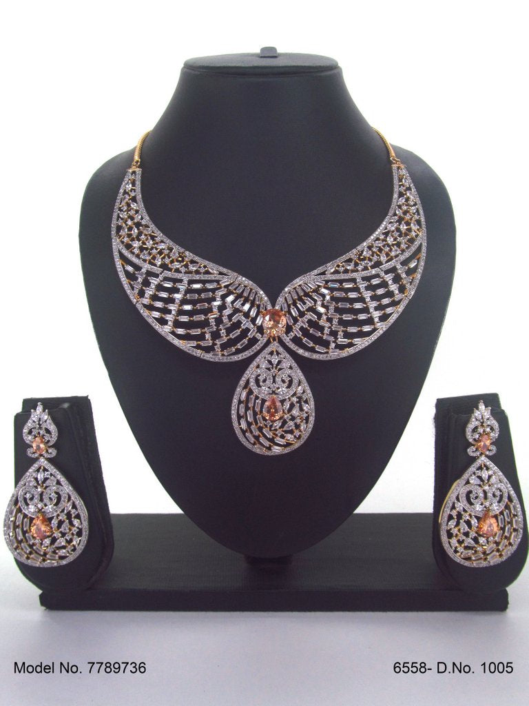 Imitation Diamond Cz Jewelry Set - View A