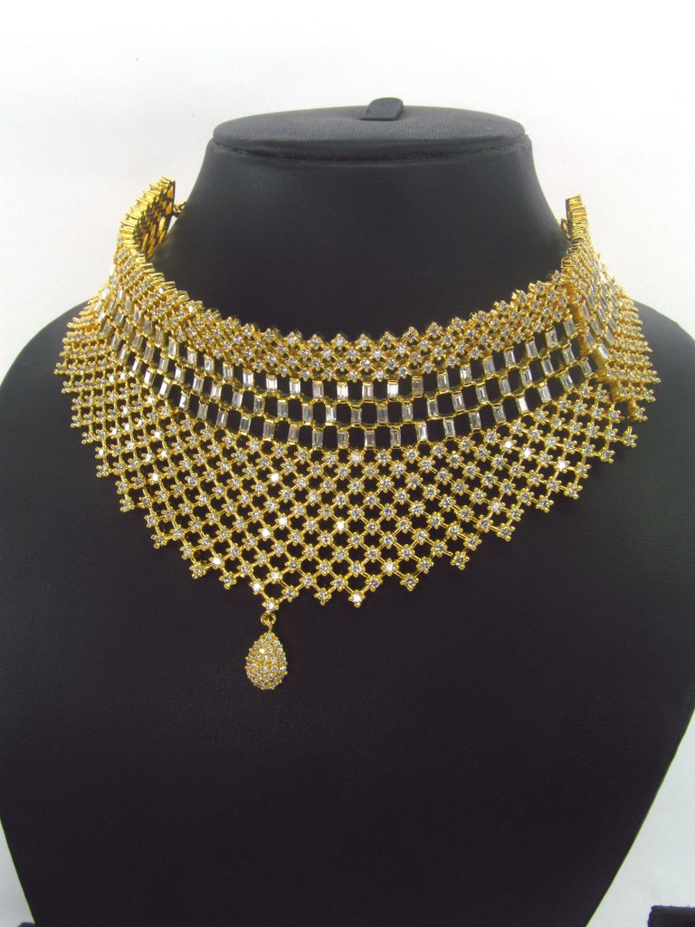 Artificial Diamond Jewelry Set for Brides - 7731575 - View 2