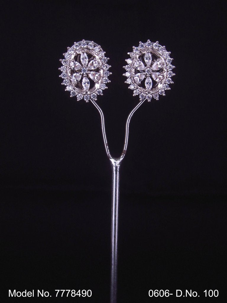 Glorious Stud Zircon Earring with AD stones