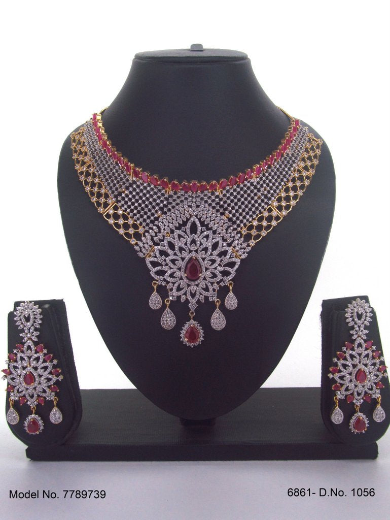 Gift Necklace Set in CZ - View 2 - Amaara World