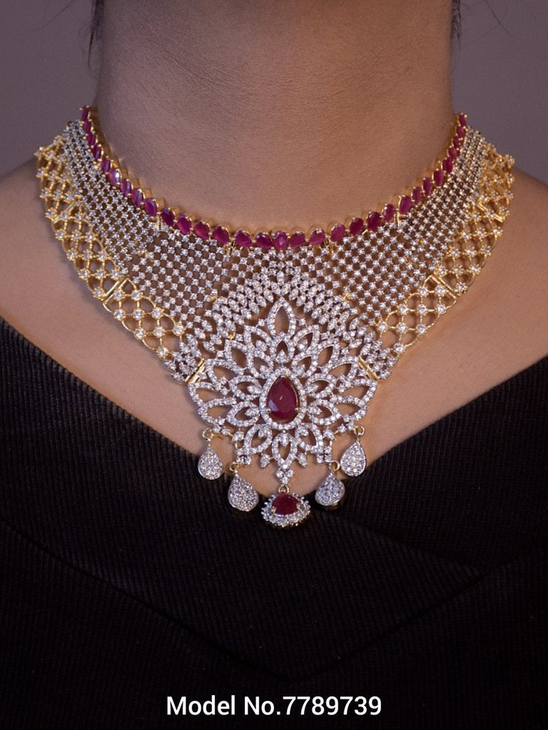 Gift Necklace Set in CZ - View 3 - Amaara World