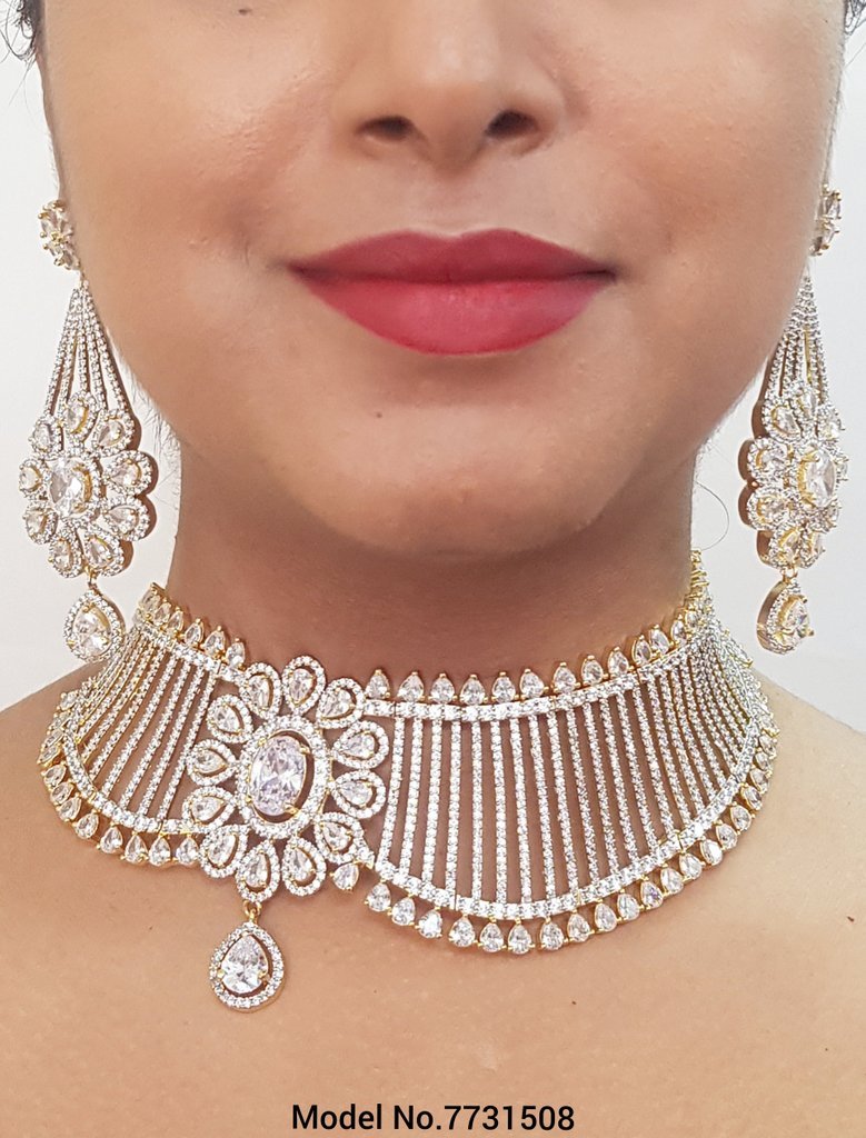 Choker Necklace Set for Weddings - 7731508 - View 3