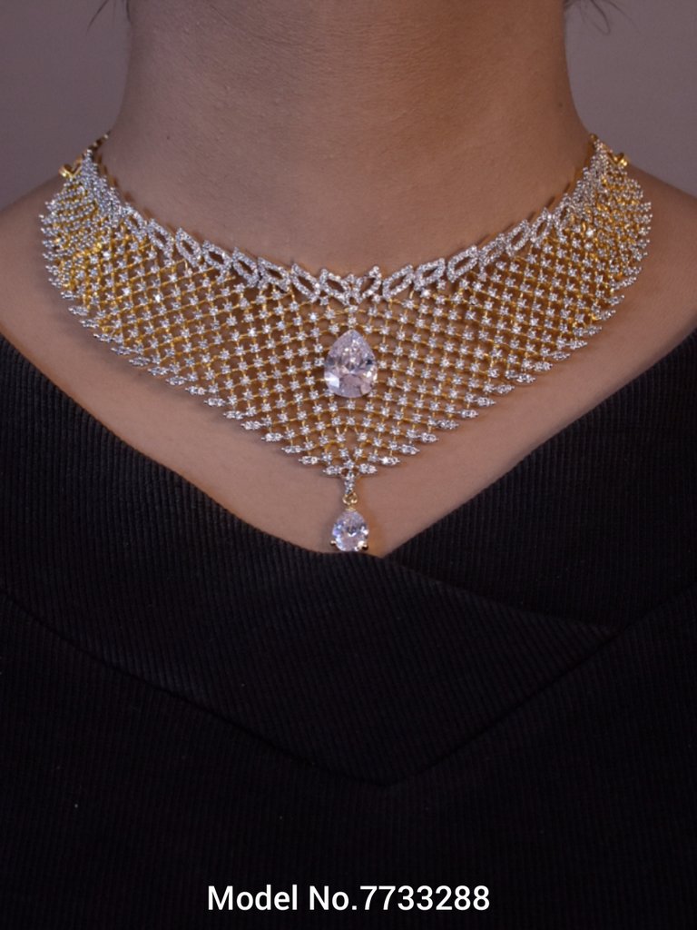 American Diamond Necklace Set - View B