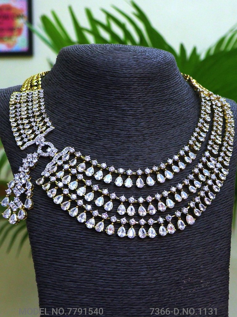 Fashion Necklace Set | Artificial Diamonds / Zircons - View A