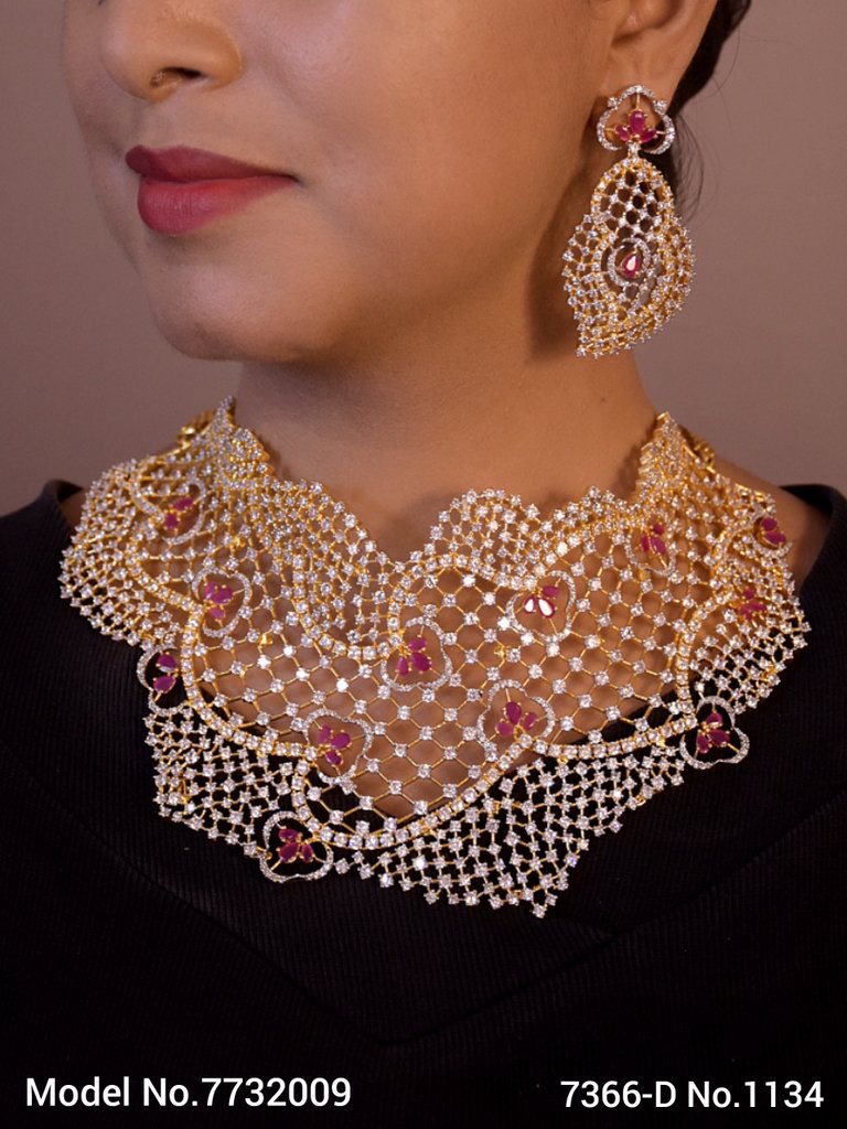 Imitaion Diamond looking Jewelry Set - 7732006 - Color variant