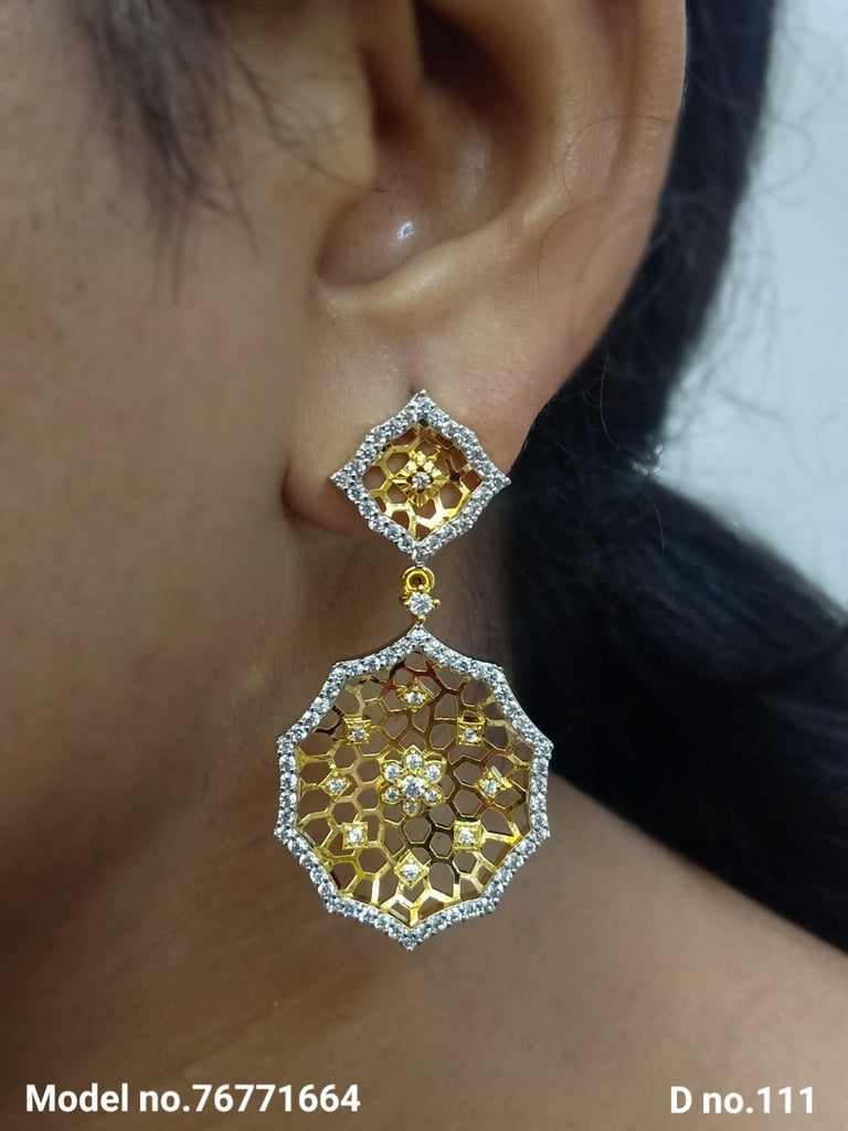 American diamond Earring Indian hand crafted - Amaara World