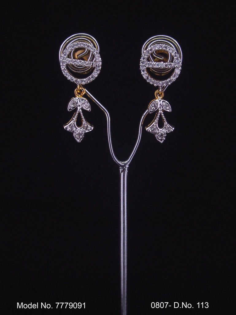 Cubic Zirconia Stud Earrings | American Diamond - Amaara World