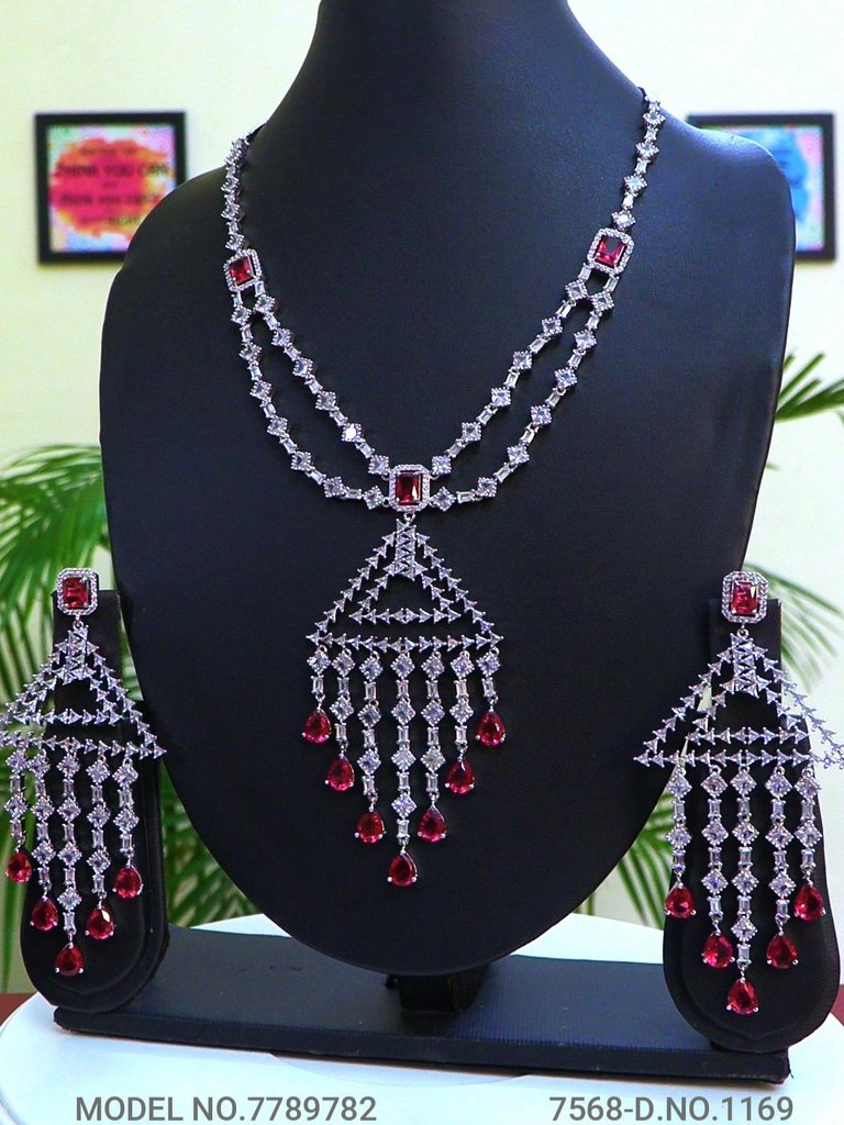 Fashion Necklace Set | Artificial Diamonds / Zircons - Amaara World