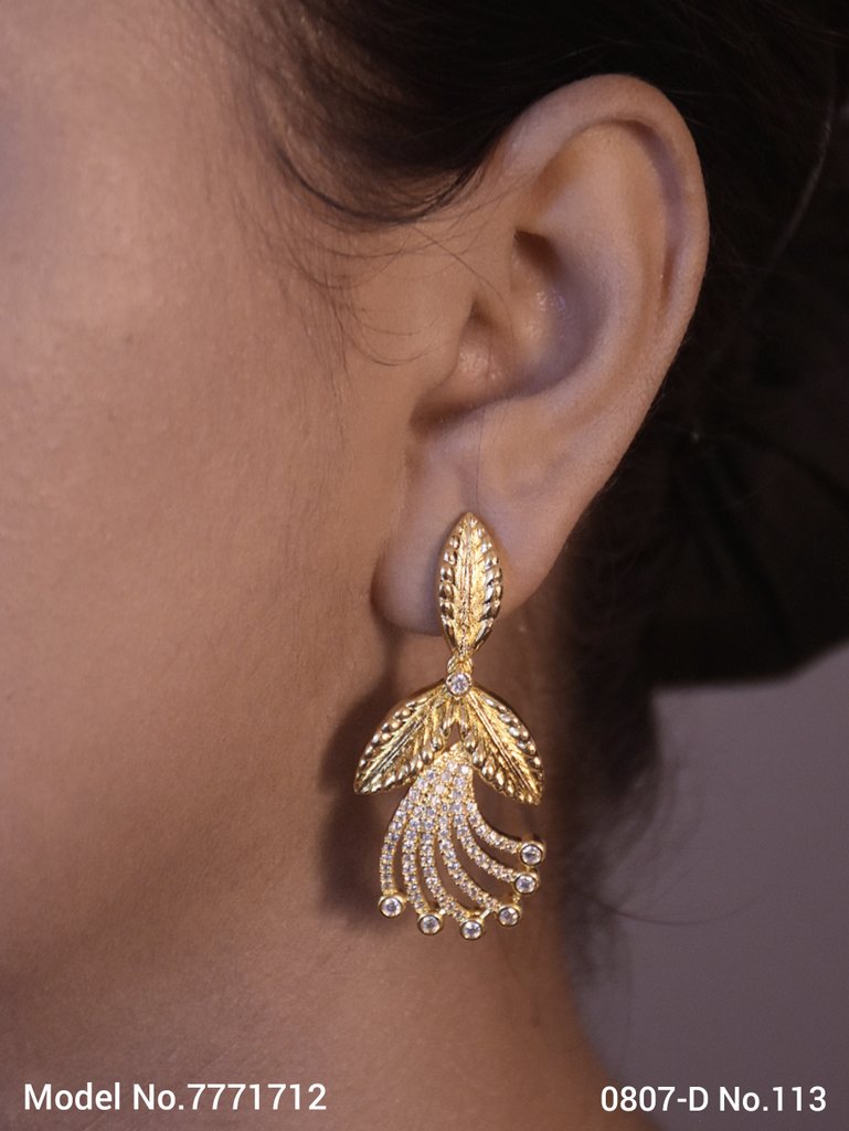 Statement Earrings with AD stones - View A