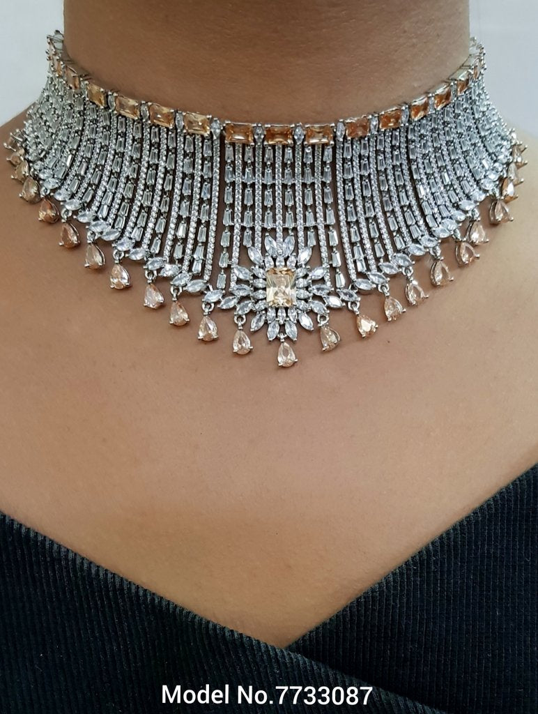 American Diamond Handcrafted Jewelry Set - 7733087 - View 2