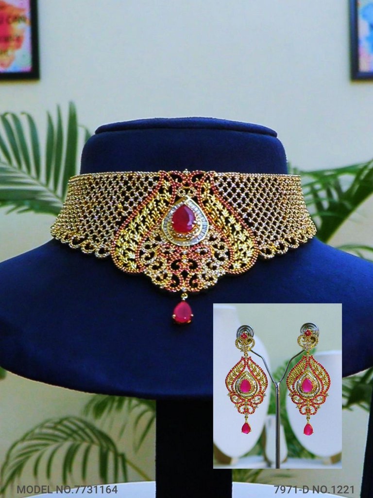Choker Necklace Set for Weddings - 7731164 - View 1