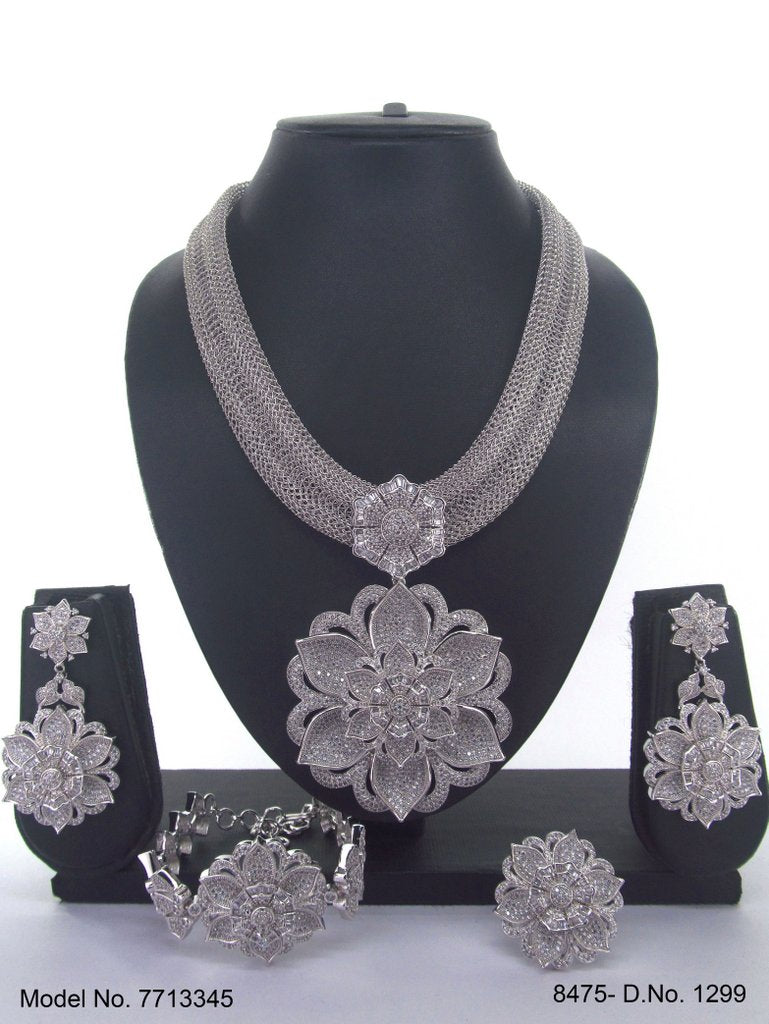 Artificial Diamond Cz Pendant Set - Amaara World