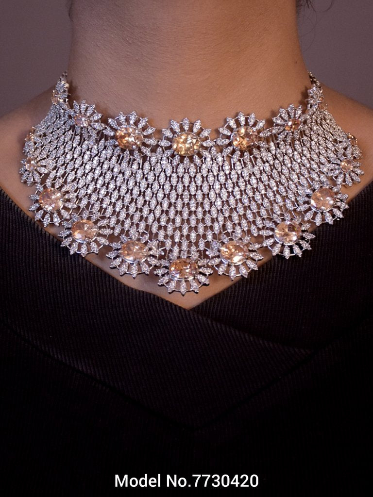 Choker Necklace Set for Weddings - 7730420 - View 3