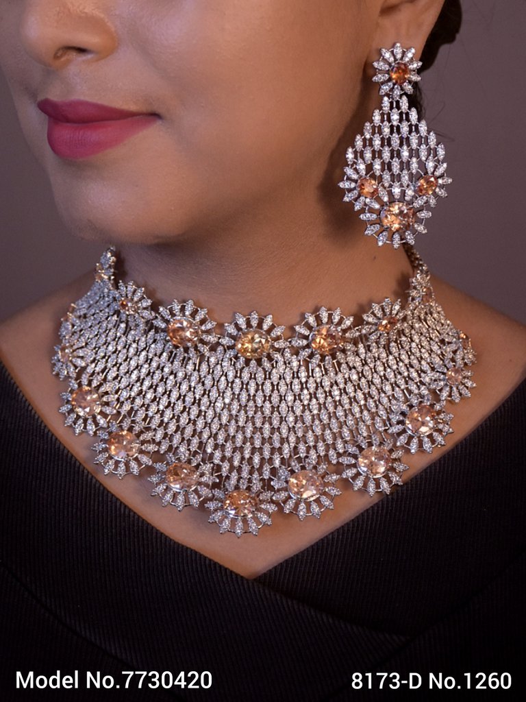 Choker Necklace Set for Weddings - 7730420 - View 1