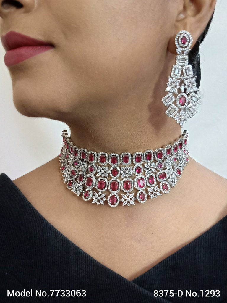 Artificial Diamond Jewelry Set for Brides - 7733063 - View 1