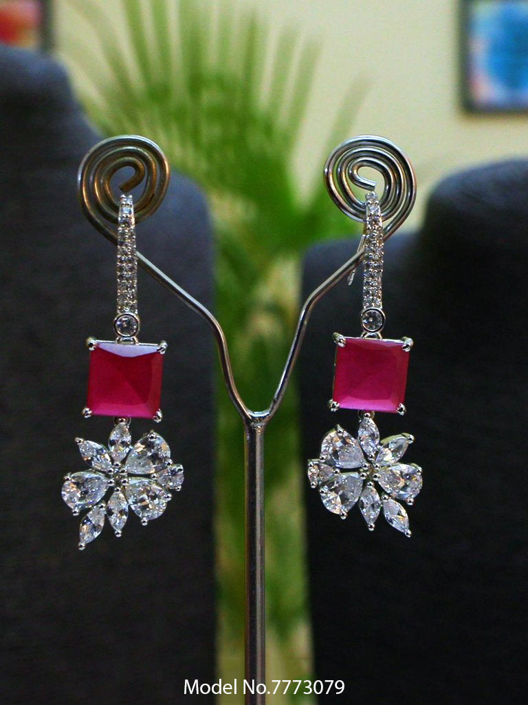 Zircon Earrings can be a Gift - View A