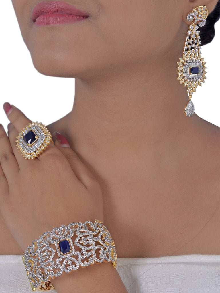 Articfical Diamond AD Necklace Set - 7731457 - View 3