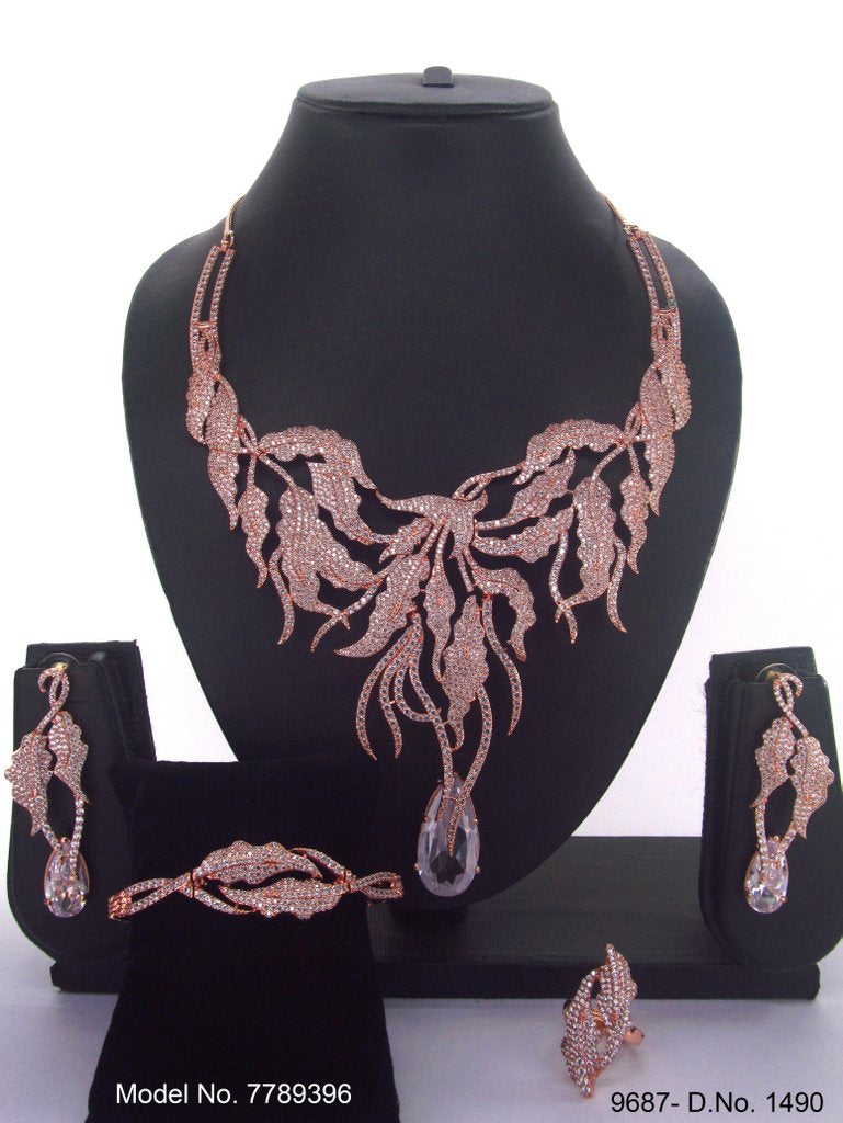 Artificial Diamond Cz Jewelry Set - View A