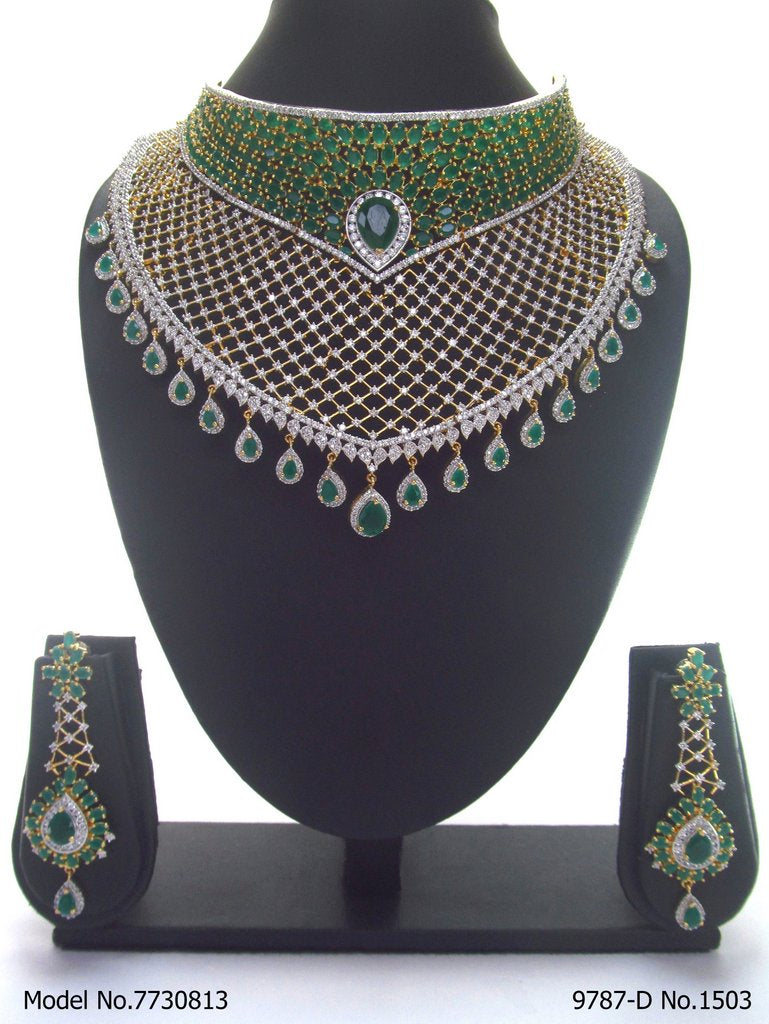Artificial Diamond Cz Jewelry Set - 7730810 - Color variant