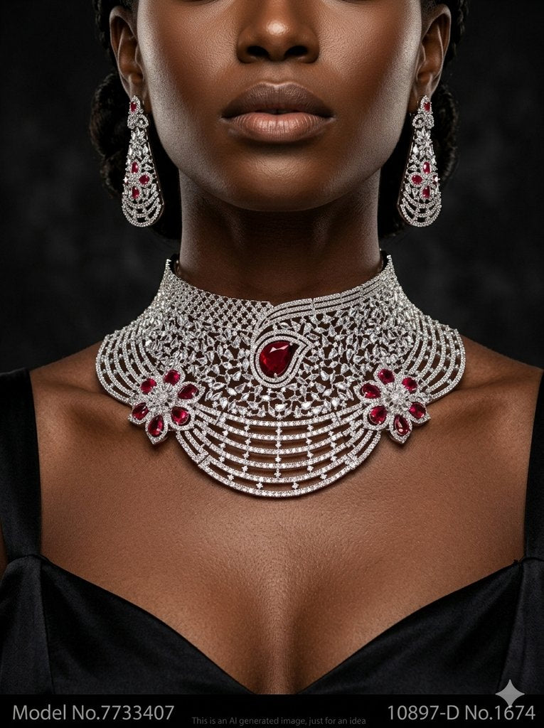 Imitaion Diamond looking Jewelry Set - Amaara World